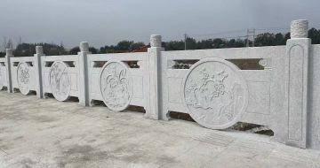 安康芝麻白河道栏杆 石材栏杆