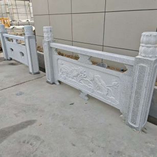 安康芝麻白河道栏杆 石材栏杆