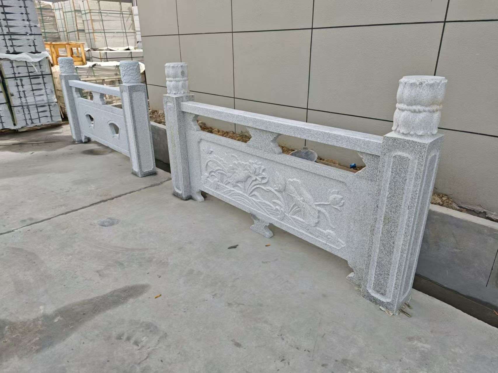 安康芝麻白河道栏杆 石材栏杆
