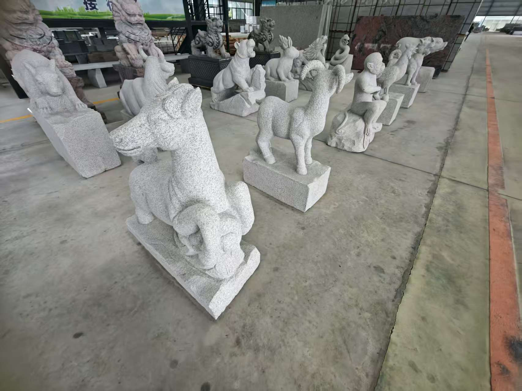 安康芝麻白雕刻 十二生肖 异形雕刻